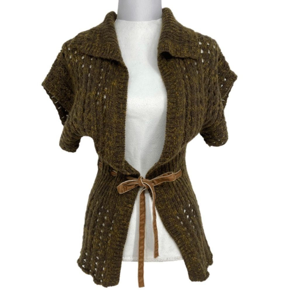 Chaudry KC brown tie waist cardigan